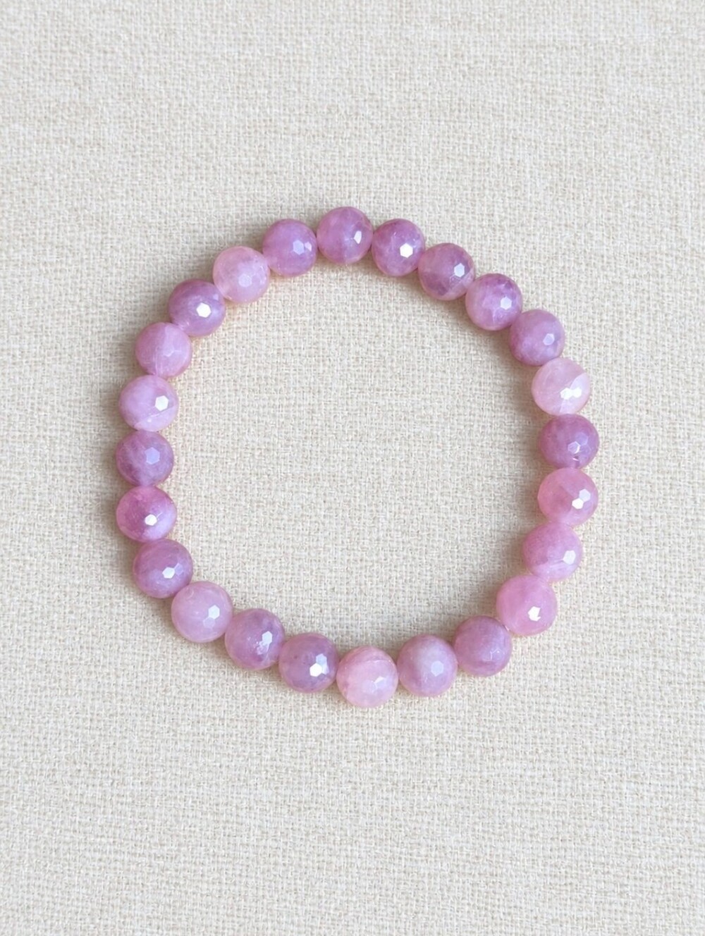 Rose Quartz Gemstone Stretch Bracelet | Handmade | 8 mm